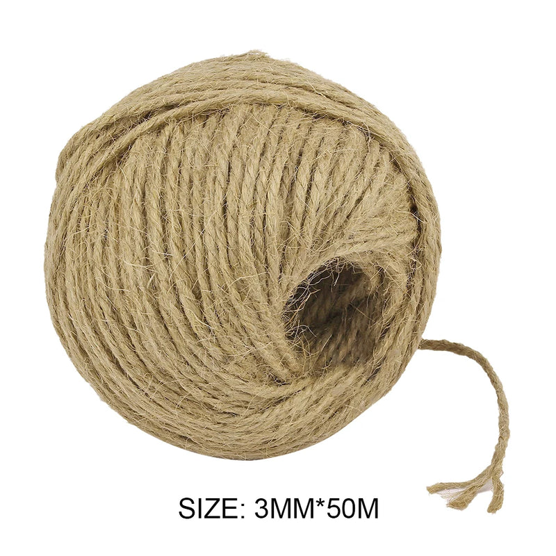 50m/100m Gardening Cord Craft Twine Party Wedding Wrapping Hemp Rope
