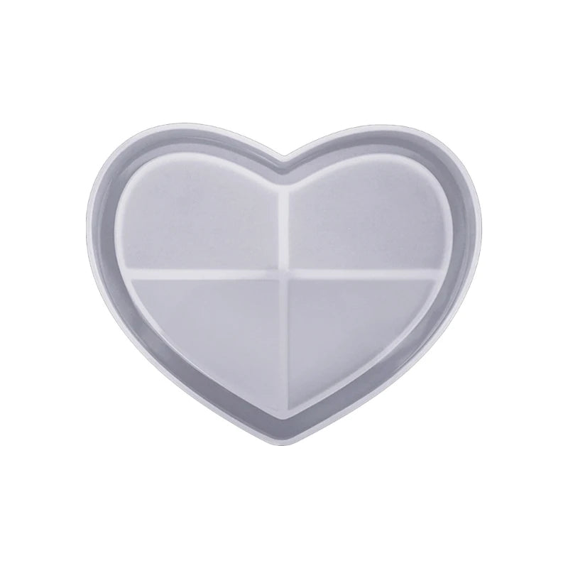 Heart Round Mosaic Coaster Silicone Moulds Epoxy Resin Mold