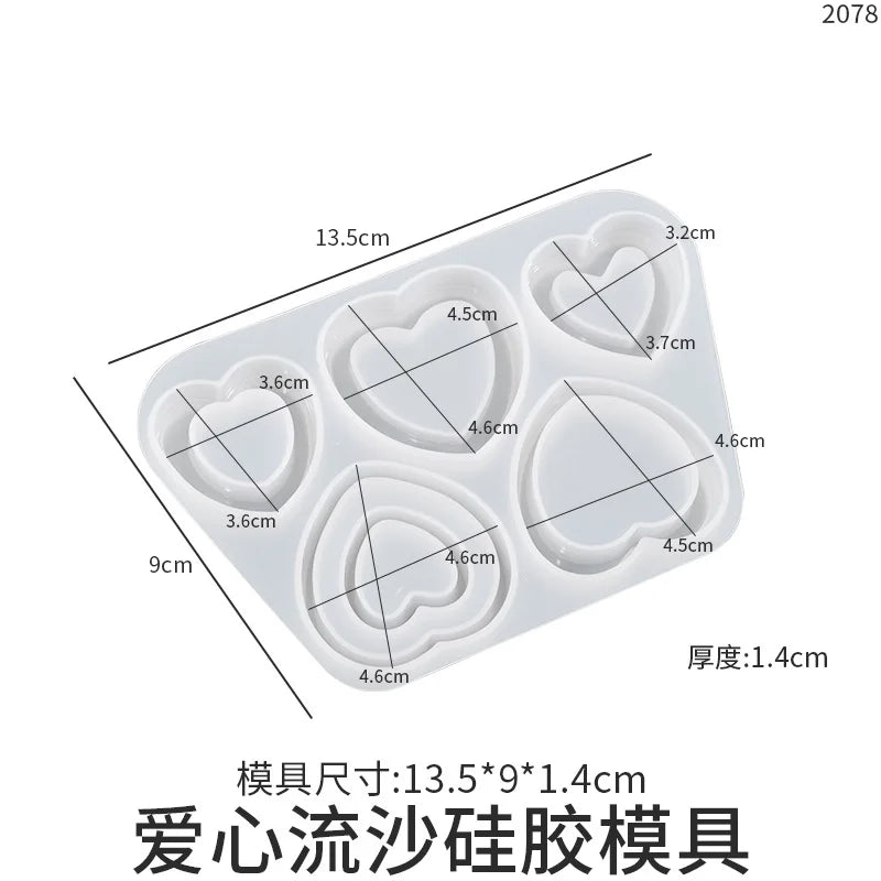 Heart Shaker Mold Silicone Epoxy Resin Jewelry Tool