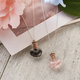 DIY Heart Wishing Bottle Kit with Glass Bottles and Gemstones