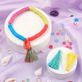 DIY Heishi Beads Jewelry Making Kits 6mm Polymer Clay Beads Tassel Charms Set