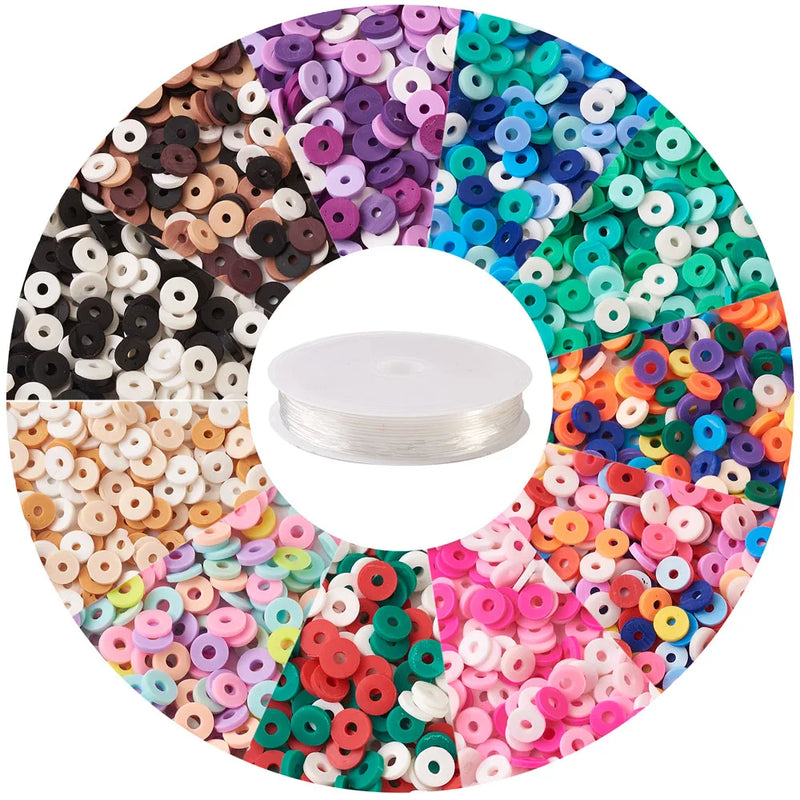 DIY Heshi Bead Stretch Bracelet Kit with 6mm Beads & Elastic Thread