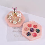 Hexagonal Jewelry Storage Box Resin Mold Seven-piece Dice Holder Silicone Mold