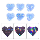 Holographic Heart Keychain Resin Mold Pendant Silicone Mold