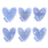 Holographic Heart Keychain Resin Mold Pendant Silicone Mold