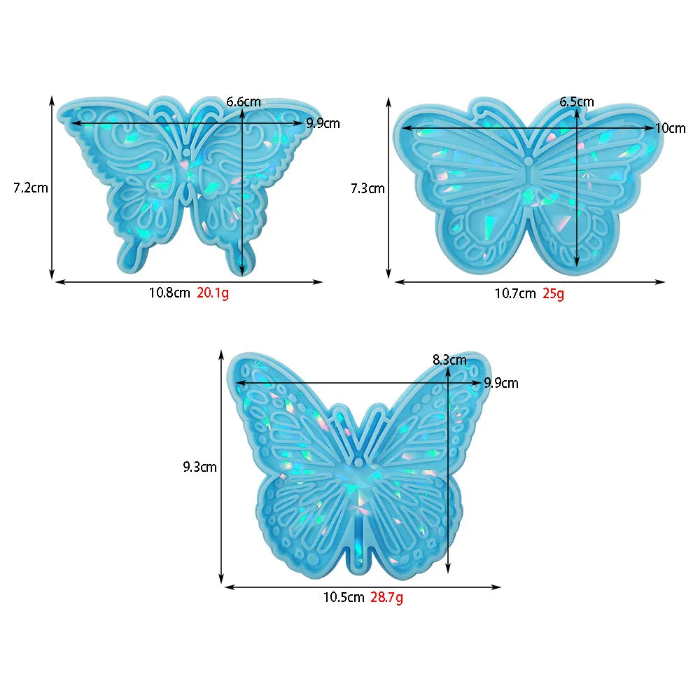 Holographic Laser Butterfly Pendant Silicone Mold for Resin