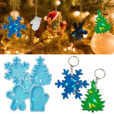 Holographic Laser Christmas Tree Pendant Crystal Epoxy Resin Mold