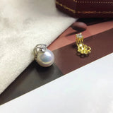 S925 Sterling Silver Pendant Base Settings for Pearl Crystal Jade Agate