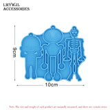DIY Human Skull Frame Keychain Resin Mold Halloween Pendant Casting Mold