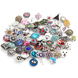 50pcs/Bag Random 18mm Glass Snap Charms for Jewelry