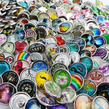 50pcs/Bag Random 18mm Glass Snap Charms for Jewelry