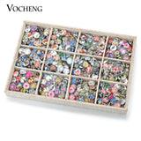 50pcs/Bag Random 18mm Glass Snap Charms for Jewelry