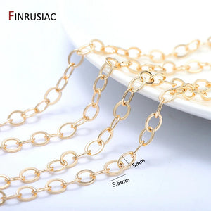 14K Brass Round Cuban Chain Bulk for DIY Jewellery - Supplies