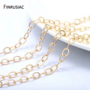 14K Brass Round Cuban Chain Bulk for DIY Jewellery - Supplies