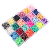 DIY Jewelry 24 Colors 6mm Polymer Clay Spacer Bead Boho Bracelet Making Craft