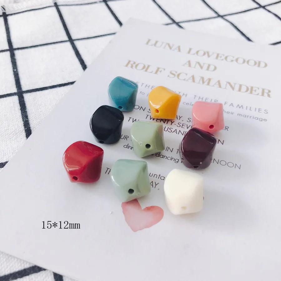 100pcs 15*12mm Acrylic Geometric Earrings Charm Multicolor
