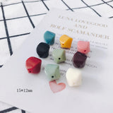100pcs 15*12mm Acrylic Geometric Earrings Charm Multicolor