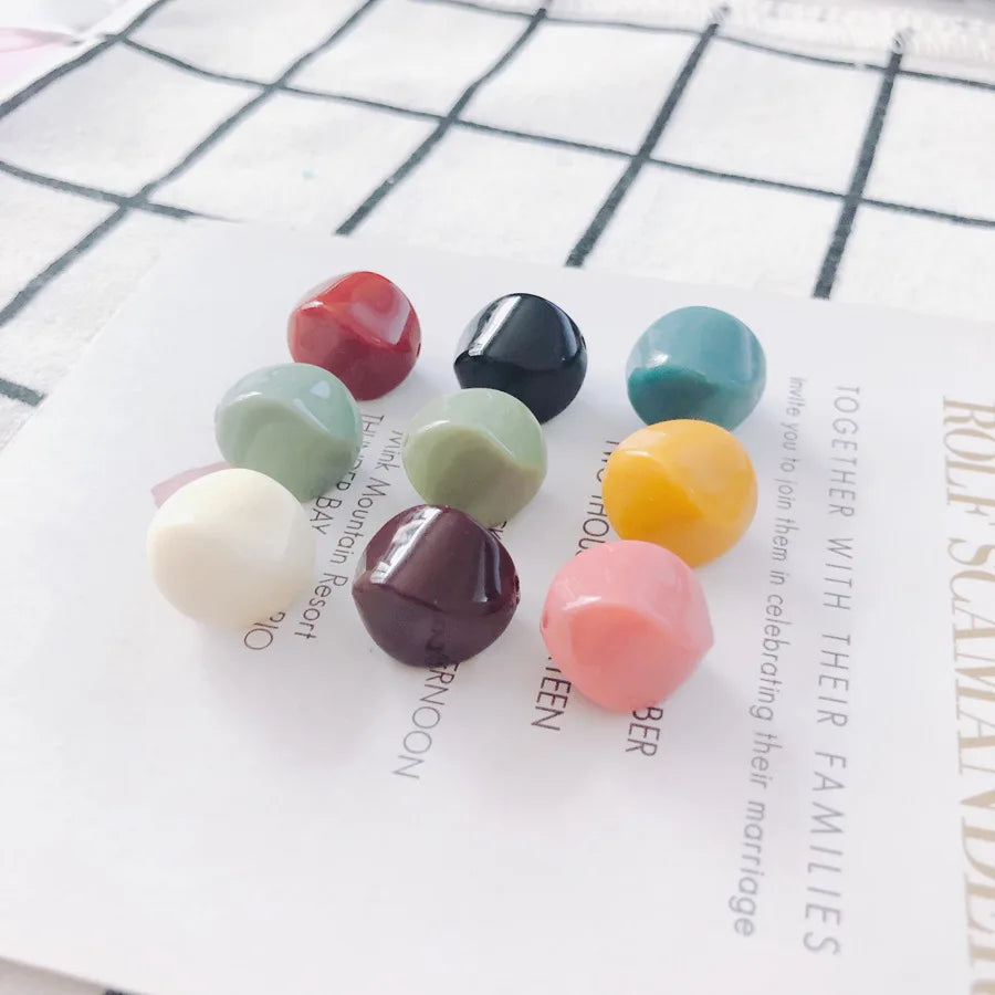 100pcs 15*12mm Acrylic Geometric Earrings Charm Multicolor