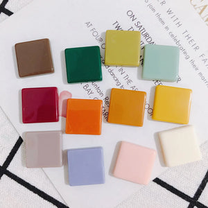 Square Acrylic Sheet Hairpin Earrings Resin Cabochons 16*4mm