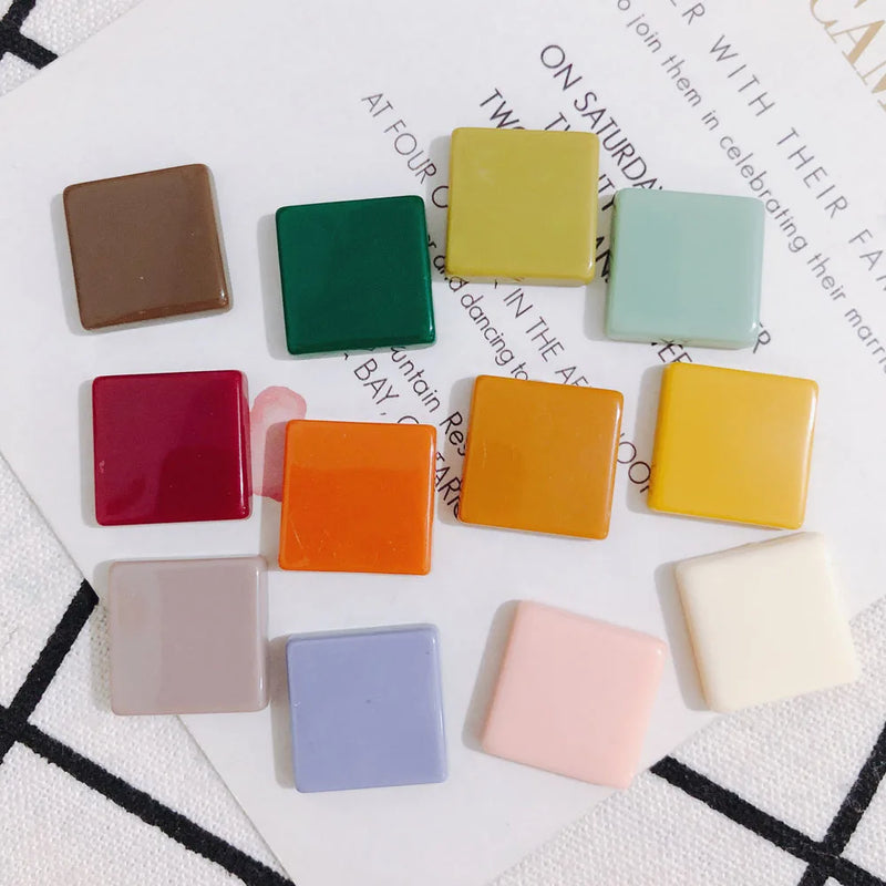 Square Acrylic Sheet Hairpin Earrings Resin Cabochons 16*4mm