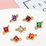 Copper Wrapped Zircon Geometric Bead Pendant Charms