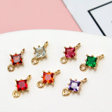 Copper Wrapped Zircon Geometric Bead Pendant Charms
