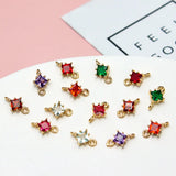 Copper Wrapped Zircon Geometric Bead Pendant Charms