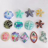 Acrylic Leaf Flower Embossed Pendant Material 20pcs