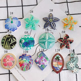 Acrylic Leaf Flower Embossed Pendant Material 20pcs