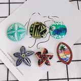 Acrylic Leaf Flower Embossed Pendant Material 20pcs