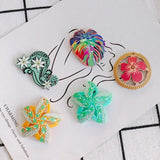 Acrylic Leaf Flower Embossed Pendant Material 20pcs