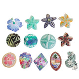 Acrylic Leaf Flower Embossed Pendant Material 20pcs
