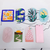 Acrylic Resin Floral Art Necklace Pendants 30pcs
