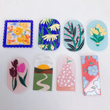 Acrylic Resin Floral Art Necklace Pendants 30pcs