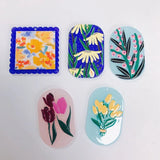 Acrylic Resin Floral Art Necklace Pendants 30pcs