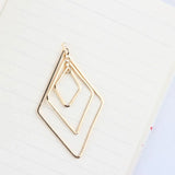 Copper Plated 18k Diamond Shaped Earrings Pendant 6pcs