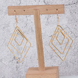 Copper Plated 18k Diamond Shaped Earrings Pendant 6pcs