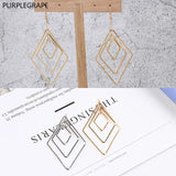 Copper Plated 18k Diamond Shaped Earrings Pendant 6pcs