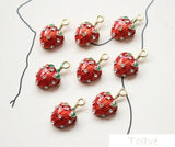 DIY Small Diamond Set Strawberry Pendant Earrings Jewelry Pendant