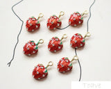 DIY Small Diamond Set Strawberry Pendant Earrings Jewelry Pendant