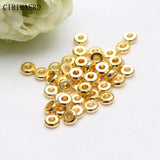 DIY Jewelry Accessories Flat Bead 14K/18K Plated Brass Spacer Beads