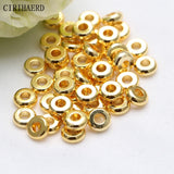 DIY Jewelry Accessories Flat Bead 14K/18K Plated Brass Spacer Beads