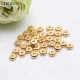DIY Jewelry Accessories Flat Bead 14K/18K Plated Brass Spacer Beads