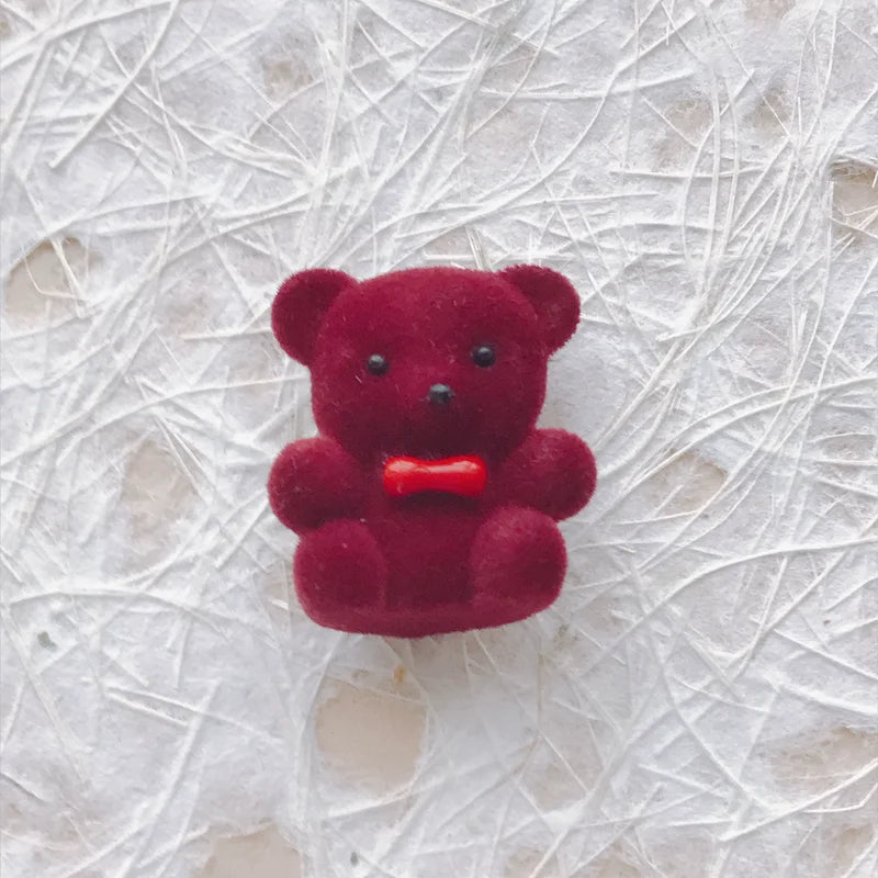 Japanese Flocking Bear Pendant Earrings Accessories