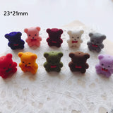 Japanese Flocking Bear Pendant Earrings Accessories