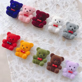 Japanese Flocking Bear Pendant Earrings Accessories
