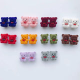 Japanese Flocking Bear Pendant Earrings Accessories