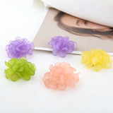 Crochet Frosted Acrylic Flowers Patch Sticker for Earrings Necklaces Girls