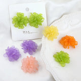 Crochet Frosted Acrylic Flowers Patch Sticker for Earrings Necklaces Girls