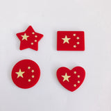 Red Love Five-pointed Star Round Rectangle Patch Jewelry Accessories